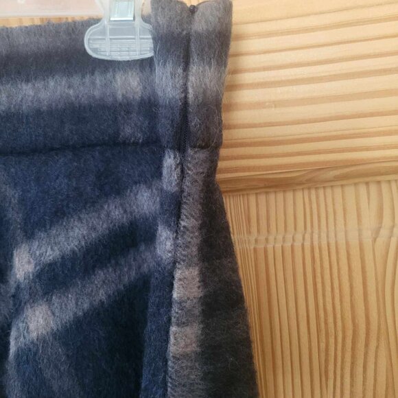 NWOT Wool Midi Plaid Skirt by Nikka, blue and cream, size M (US 8) - Picture 5 of 12